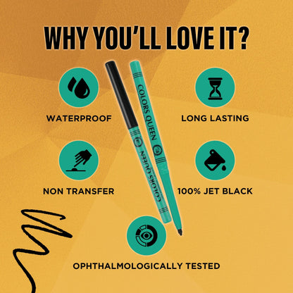 Bold Eyes Auto Kajal – Jet Black, Waterproof & Vitamin E Enriched
