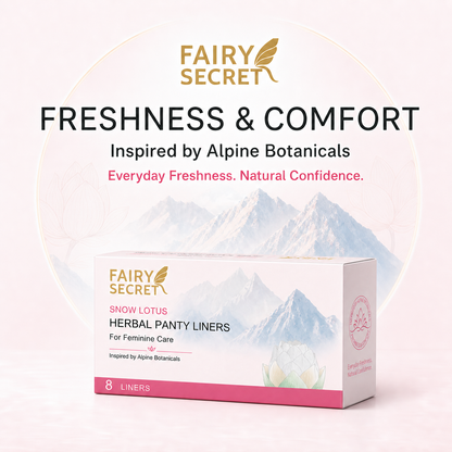 Compresas de vapor naturales con flor de loto de nieve y 7 extractos de hierbas para el equilibrio femenino, apoyo suave del pH y frescura diaria.