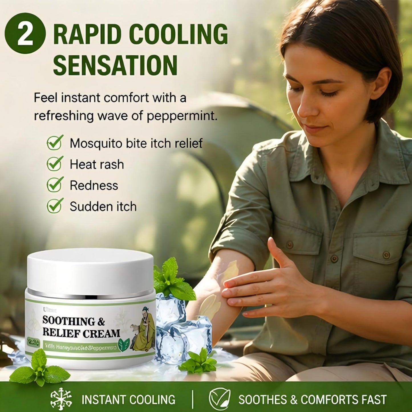 𝐎𝐟𝐟𝐢𝐜𝐢𝐚𝐥 𝐁𝐫𝐚𝐧𝐝 𝐒𝐭𝐨𝐫𝐞 |🧿Umex®  Soothing & Relief Cream with Honeysuckle & Peppermint 30g 100% Natural Plant