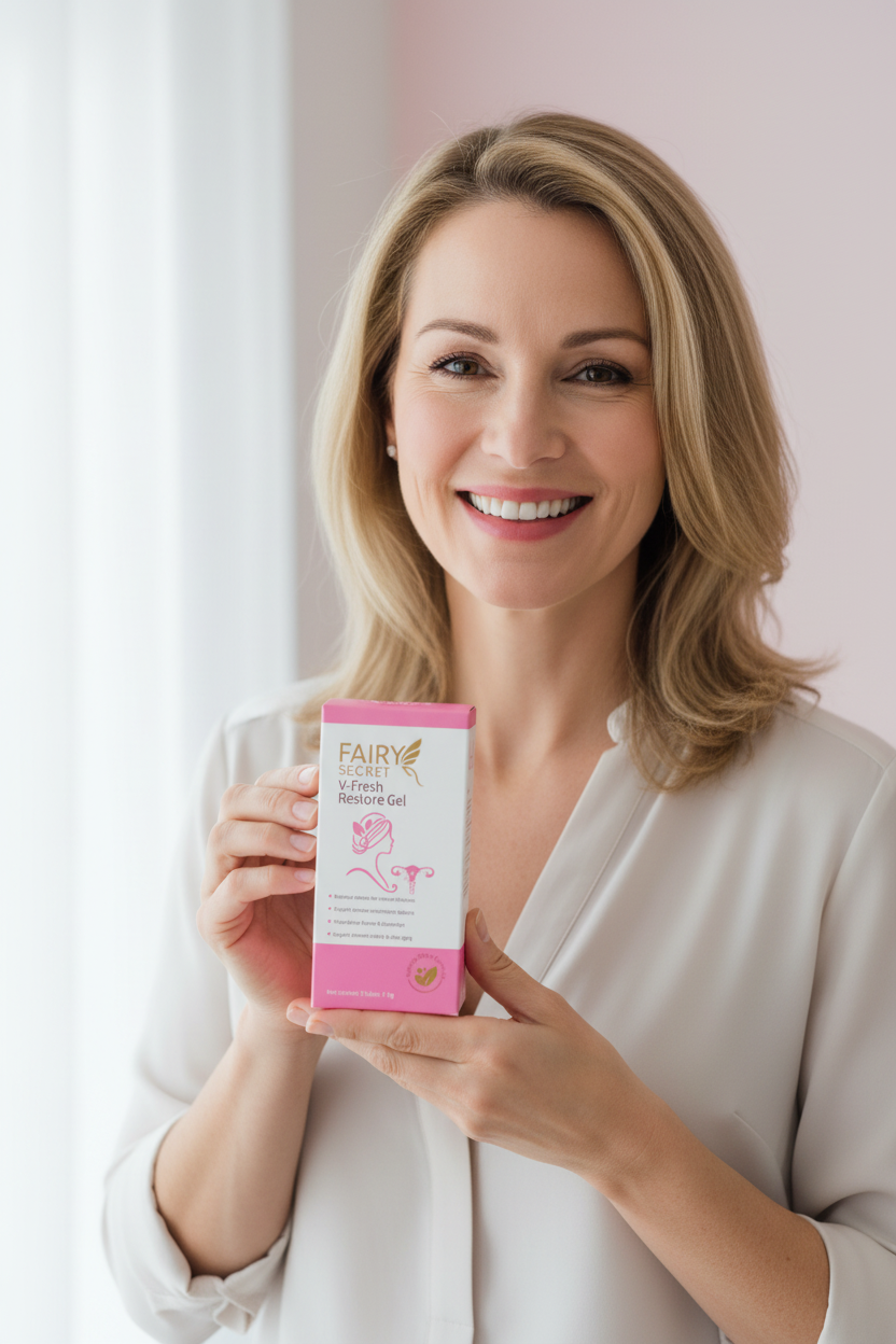 Woman 1 holding Fairy Secret product